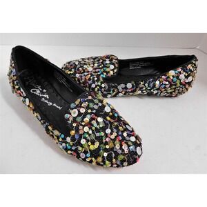 Alice + Olivia Drake Multi Sequin Flats sz 37